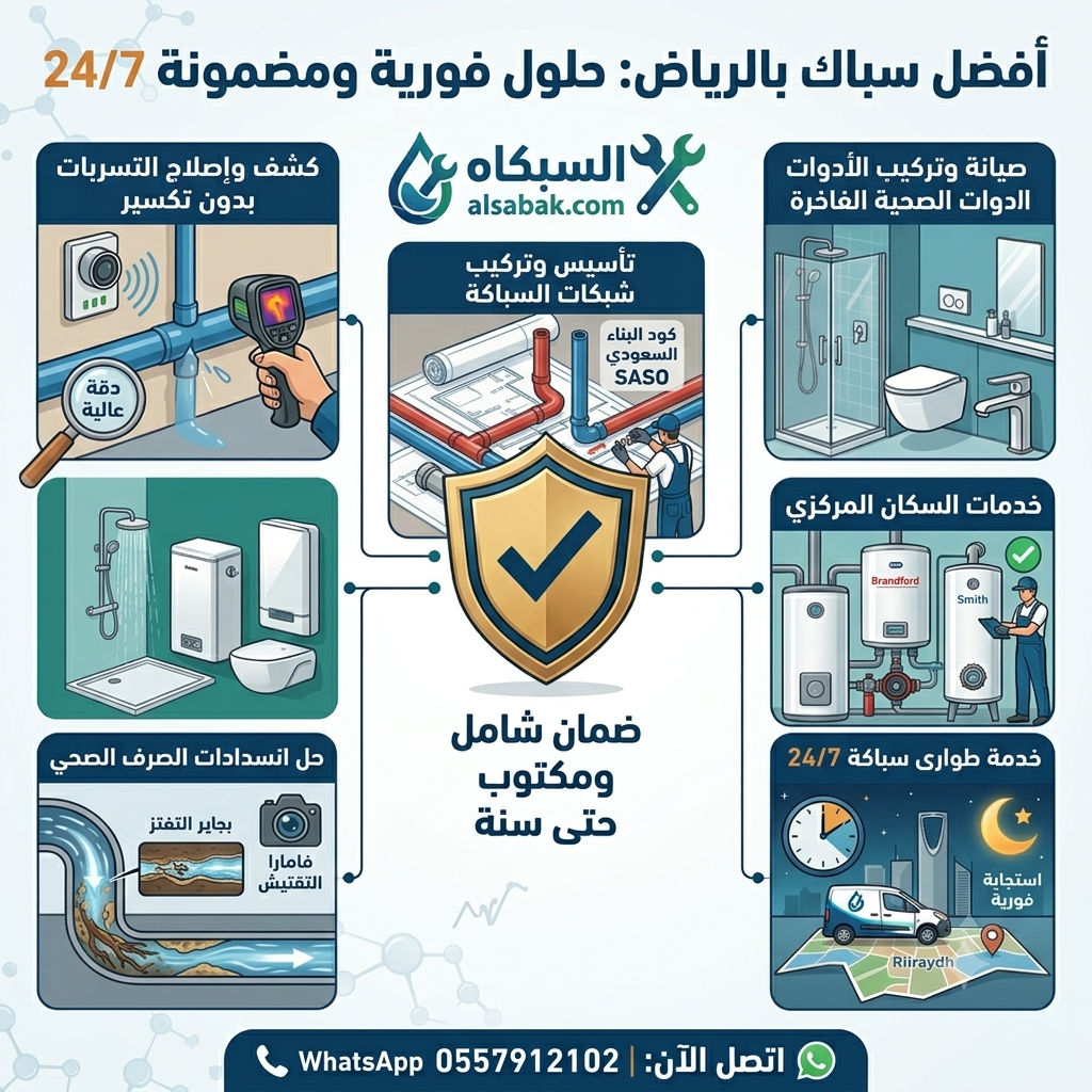 أفضل سباك بالرياض - حلول سباكة فورية ومضمونة على مدار الساعة