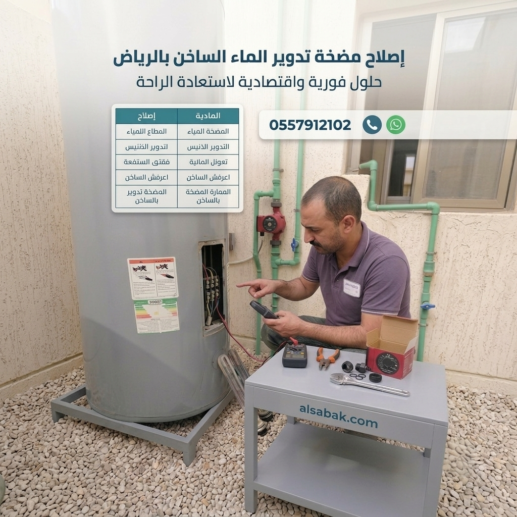 إصلاح مضخة تدوير الماء الساخن