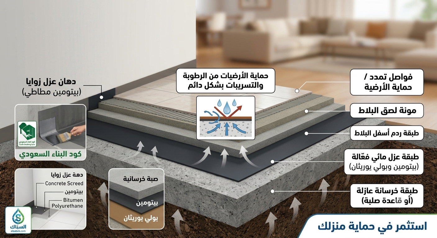 عزل الأرضيات الحماية الكاملة من الرطوبة والتسريبات -السبّاك